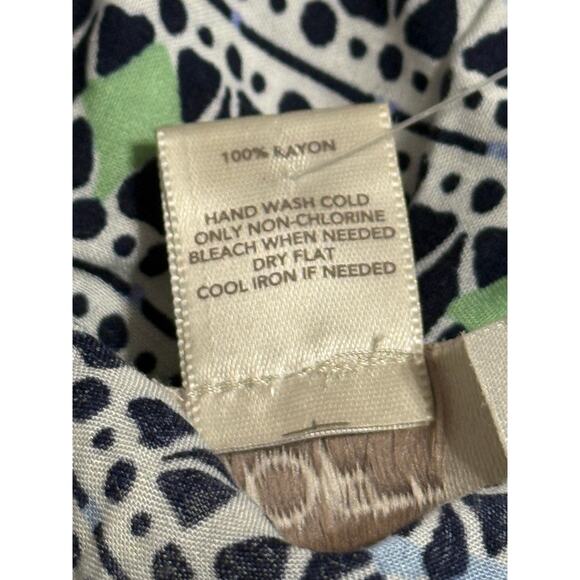 NWT Ann Taylor LOFT Patterned Long Sleeve Blouse, Size L - Picture 7 of 7